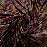 Maille polyester irisée psychédélique fond violet