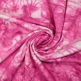 Satin de coton élasthanne tie and dye rose
