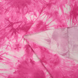 Satin de coton élasthanne tie and dye rose