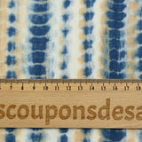 Polycotton sail printed blue bone and beige white background