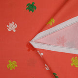 Cotton printed turtles orange background
