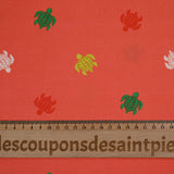 Cotton printed turtles orange background