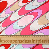 Satin de polyester psychédélique rose violet et bleu ciel