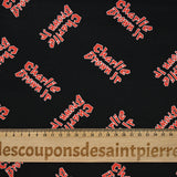 Coton imprimé Charlie rouge fond noir