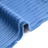Denim blue heavy ribbed cotton velvet