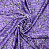 Jersey de viscose satiné imprimé étoile blanche fond mauve