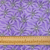 Jersey de viscose satiné imprimé étoile blanche fond mauve