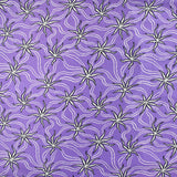 Jersey de viscose satiné imprimé étoile blanche fond mauve