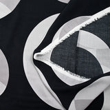 Viscose imprimée cercle gris fond noir