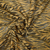 Maille dentelle ajourée feuillage jaune fond noir