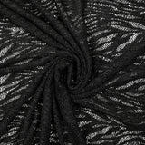 Maille dentelle ajourée feuillage fond noir
