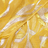 Mousseline de Soie dévorée Tlija or et argent fond ocre