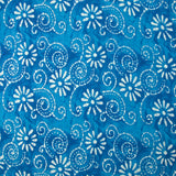 Coton batik imprimé Udaipur fond bleu azur
