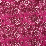 Coton batik imprimé Udaipur fond fuchsia