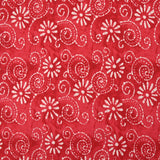 Coton batik imprimé Udaipur fond rouge