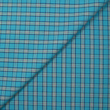 Coton chemise à carreaux fond turquoise
