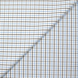 Coton chemise à carreaux marron et bleu fond blanc