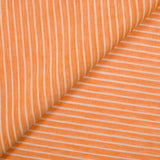 Coton fin tissé-teint rayé 6mm fond mandarine