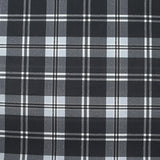 Coton imprimé à carreaux tartan bleu gris et noir