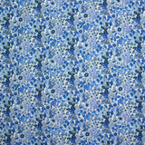Coton imprimé Matilde fleurs bleu au mètre