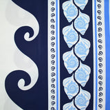 Coton imprimé petit bateau et coquillage fond blanc