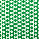 Coton imprimé rayé pois vert et blanc