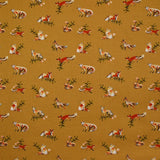 Coton imprimé renard fond ocre