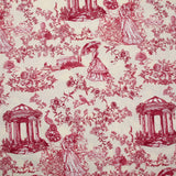 Coton imprimé toile de jouy Maël bordeaux fond écru