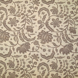 Coton indien imprimé Tirian taupe fond écru