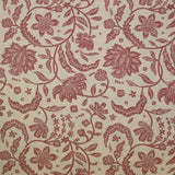 Coton indien imprimé Tirian vieux rose fond écru