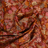 Cotton Liberty ® Metal Ciara marrón y rosa por metro