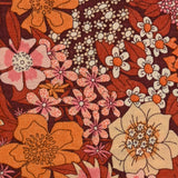 Cotton Liberty ® Metal Ciara marrón y rosa por metro