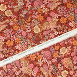 Cotton Liberty ® Metal Ciara marrón y rosa por metro