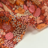 Cotton Liberty ® Metal Ciara marrón y rosa por metro
