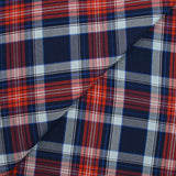 Coton tissé-teint carreaux écossais marine et marron