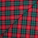 Coton tissé-teint carreaux écossais vert et rouge