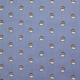 Coton tissé teint imprimé le père Noël fond blanc et bleu