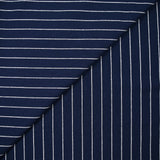 Coton tissé-teint rayé blanc fond bleu marine
