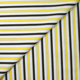 Coton tissé teint rayé Gloria jaune et noir fond blanc