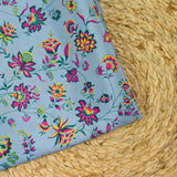 Crêpe de chine Claudia fond bleu