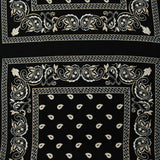 Crêpe fin imprimé bandana fond noir