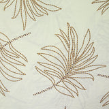 Crêpe polyester feuillage fond blanc