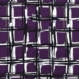 Crêpe viscose imprimé à carreaux fond violet