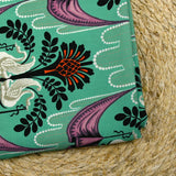 Crêpe viscose imprimé bel air fond turquoise