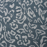 Crêpe viscose imprimé pointillisme animal bleu denim