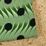 Crêpe viscose imprimé vague à pois fond vert matcha