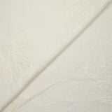 Crêpe viscose Lily brodé feuillage blanc cassé