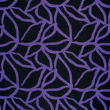 Crêpe viscose ottoman imprimé spaghetti violet fond noir