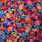 Crépon viscose lurex Love color fond marine