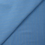 Crépon viscose rayé lurex doré fond bleu
